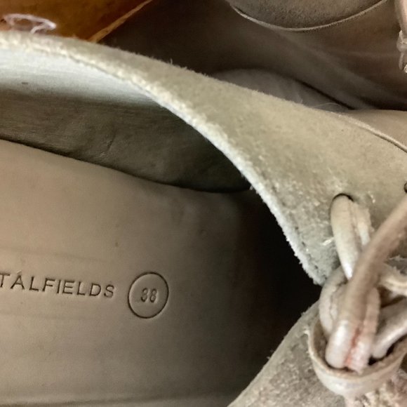 Allsaints Gray Graphite Bura Platform Oxford Wooden Wedge Heels EU 38 - Picture 5 of 9